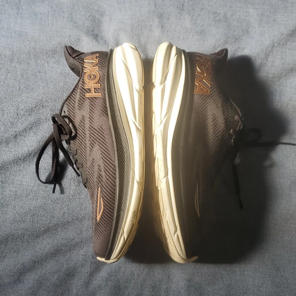 Hoka Clifton 9 Black Rose Gold Women's Running Shoes 9.5 D - Picture 4 of 6